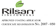 Rilsan Fine Powders. Approved Coating Applicator. Certificate Registration Number 2007 - 050